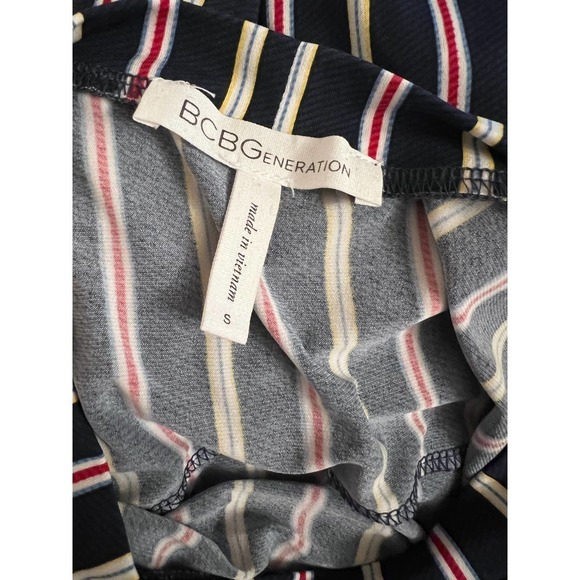 BCBGeneration Navy Stripe Shirt Mini Dress Small - Picture 3 of 4